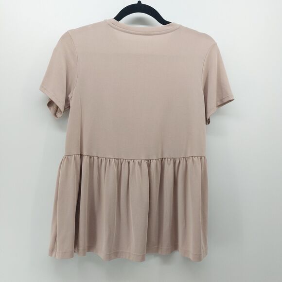 American Eagle Size XS Women's Pale Mauve Dirty Pink Short Sleeve Blouse Baby - Picture 2 of 11